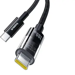 Кабель Baseus Gem Fast-Charging Data 100W Type-C - Type-C 1m Чорний (P10373000111-00)