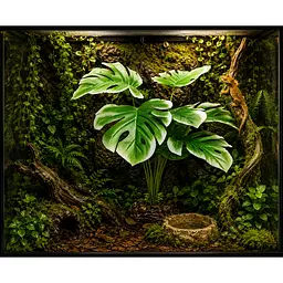 Штучна рослина Hobby Monstera White 40 см (37712) для тераріуму, акватераріуму та палюдаріуму - мініатюра 3