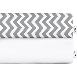 Набір євро простирадло Cosas White/Grey Zigzag 220х240 см (SetSheet_White_ZigGrey_220х240)