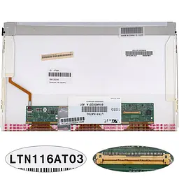 Матриця 11.6 LTN116AT03 (1366*768 40pin LED NORMAL глянцева роз'єм праворуч знизу) для ноутбука (renew)