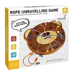 Настільна інтерактивна гра Ummi ME-241 Cute Bear Rope Unravelling Game Brown - мініатюра 4