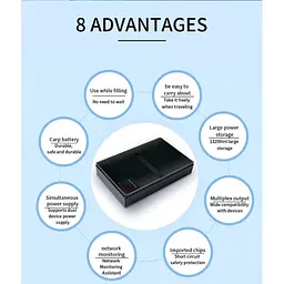 ДБЖ UPS для роутера DC1018P 12V/ 9V/ 5V 10400 mAh для пристроїв постійного струму DC дизайн 2 чорний - мініатюра 10