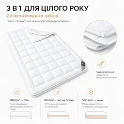 Ковдра Ideia 4 Seasons зима-літо, 210х155 см, білий (8-09503) - мініатюра 2