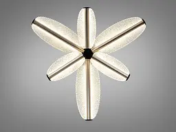 Стельова LED люстра Diasha 2407/3+3CG хром 65 W з пультом диммер 67 см 11-17 м2 - мініатюра 2