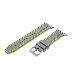 Силіконовий ремінець Primo Color Strip для Apple Watch 38 мм, 40 мм, 41 мм Grey Yellow - мініатюра 3