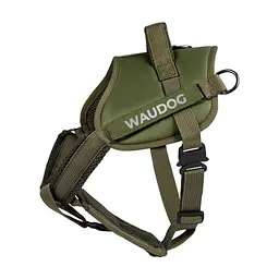 Шлея для собак WAUDOG PRO-2 світловідбивна, металевий фастекс M хакі (688231) - мініатюра 2