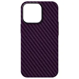 Карбоновый чехол для Apple iPhone 14 Pro Max, LikeCarbon MagCase, фиолетовый, тонкий защитный чехол-панель с магнитом MagSafe, противоударный, ультратонкий, совместимый с магнитными держателями и беспроводной зарядкой, ArmorStandart (ARM69205)