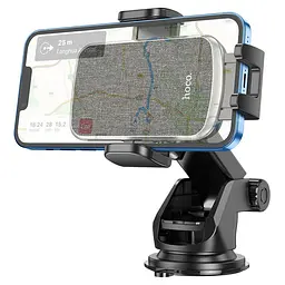 Тримач для телефону в машину Hoco CA95 Polaris push-type telescopic suction cup car holder - мініатюра 3
