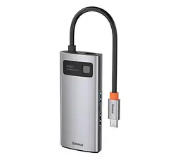 Мультипортовий адаптер USB Хаб Baseus Baseus Metal Gleam Series 4-in-1 Multifunctional Type-C HUB Docking - мініатюра 4