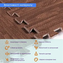 Підлога пазл - модульне підлогове покриття 600х600х10мм Коричневе дерево (МР6) SW-00000204 - мініатюра 4
