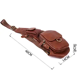 Чоловіча сумка через плече з натуральної шкіри Vintage 40х14х6 см sum0027507 - мініатюра 4