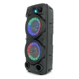 Потужна акустична система з підсвічуванням ZQS8210, 2*20W, 1*Bluetooth мікрофон, пульт, вбудований акум 4500mAh, живлення 220В, Black, Box - мініатюра 3