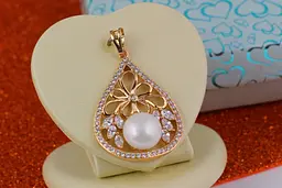 Кулон Xuping Jewelry з перлиною 3.5 см золотистий - мініатюра 2