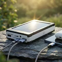 Солнечный повербанк UNIQUE 90000/9600 мА·ч • Портативный внешний аккумулятор Solar с фонариком для телефона и USB-гаджетов - миниатюра 4