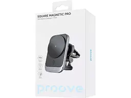 Автомобільний тримач для смартфона Proove Square Magnetic Pro 15W Metal Gray (WHSP15010004) - мініатюра 2