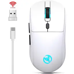 Миша бездротова з акумулятором та підсвіткою HXSJ T20 2.4G Hz White - мініатюра 2