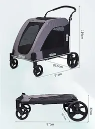 Коляска для домашніх тварин до 60 кг Bestopet Люпосанчик BS-RL-11 Red - мініатюра 5