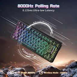 Клавіатура Attack Shark X82 Pro RGB HE магнітні перемикачі бездротова чорна Contour Line (AS-6972792470696-BCL) [166726] - мініатюра 3
