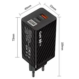 Зарядний пристрій GaN BK378 USB Type-C 65W Мережевий адаптер - мініатюра 2