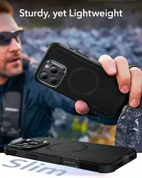Протиударний чохол з підставкою ESR Cyber ​​Tough Case з Stash Stand (HaloLock) Black для iPhone 16 Pro (1A7650102) - мініатюра 7
