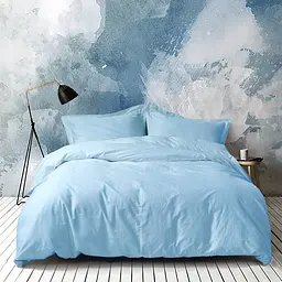 Постільна білизна сатин Lotus Home - Dakota Modern блакитний полуторний - мініатюра 2