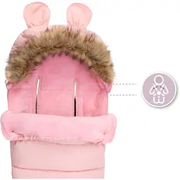 Зимовий конверт MoMi Sleeping bag pink рожевий - мініатюра 6