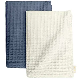 Набір рушників Cosas Cube White & Waffle Blue 2 шт. (SetTowel_95-SqWhite_130-Blue)