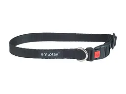Нашийник для собак Amiplay Basic M 25-40*1,5 см - чорний