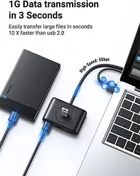 Хаб розгалужувач Ugreen CR113 Usb 3.0 Hub 1m на 4 порти UGR-20291 - мініатюра 2