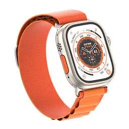 Ремінець для Apple Watch 49/46/45/44/42 (Series 1-3), помаранчевий, Alpine Loop Alpina Band, тканинний поліестеровий ремінець для смарт-годин, дихаючий, для активного відпочинку та спорту, ArmorStandart (ARM64979) - мініатюра 2