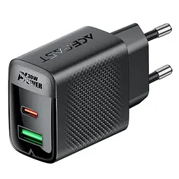 МЗП Acefast A98 PD30W+QC3.0 GaN (1USB-A/1C) Black - мініатюра 3