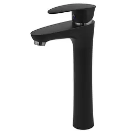 Змішувач для умивальника Plamix Cezar-001 High SET Matte black PM0664 Чорний матовий