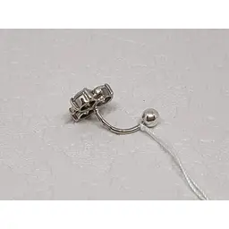 Срібна сережка для пірсингу пупка Ірій з фіанітами. 6017 - мініатюра 3
