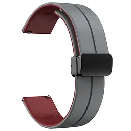 Силіконовий ремінець Classy для Smart Watch 20mm Grey / Plum - мініатюра 2