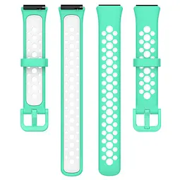 Силіконовий ремінець Primolux Perfor Classic для фітнес браслета Huawei Band 7- Teal White - мініатюра 5