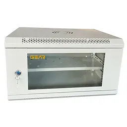 Шафа настінна GEAR 6U 19" 600x600x300 мм, + полиця 19", сіра (GWMSN-6U-600-600G)