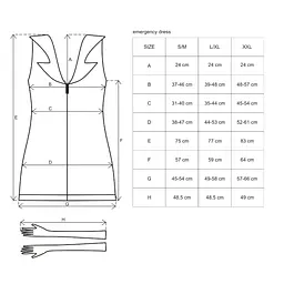 Еротичний костюм медсестри Obsessive Emergency dress S/M, white, сукня, стринги, рукавички, чепчик, стетоскоп - мініатюра 4
