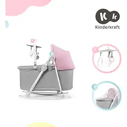 Шезлонг-гойдалка 5 в 1 Kinderkraft Nola Peony Rose рожевий (00-00304830) - мініатюра 7