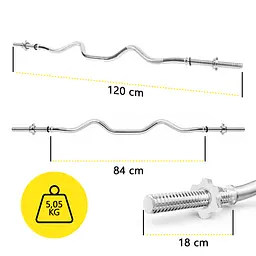 Гриф для штанги Z-подібний Cornix 120 см 25 мм XR-0414 - мініатюра 7