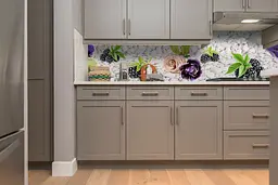 Кухонний фартух Ягоди та Квіти для кухні наклейка ожина троянди Абстракція Сірий 60х300 см Happy Pocket Z180476 - мініатюра 6
