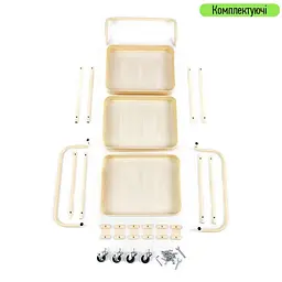 Етажерка Wall Sticker SW-00002105 мобільна триярусна універсальна з металу 45х37х82 см кремова - мініатюра 4