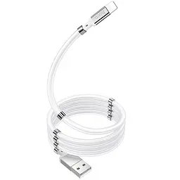 USB Cable Hoco U91 Magic Magnetic Lightning White 1m - мініатюра 3