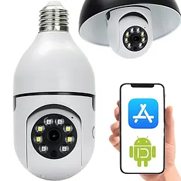 Бездротова IP Full-HD, 2 MP, WIFI камера з датчиком руху і нічним баченням у плафон для лампочки, біла (8247101093) - мініатюра 6