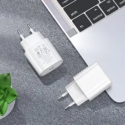Адаптер мережевий HOCO Type-C to Type-C Cable Jetta charger set N22 25W білий - мініатюра 8