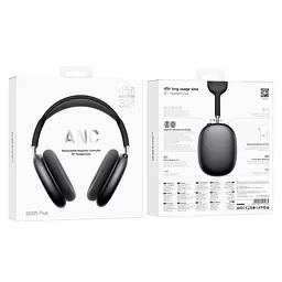 Накладні навушники Borofone BO35 Plus Adorable, ANC, BT headphones, BT5.4, AUX, 400mAh, 32h, 45h, grey - мініатюра 6