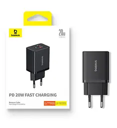 Зарядний пристрій Baseus Cube Fast Charger C+U 20 W EU Cluster P10111403113-00 Чорний - мініатюра 2