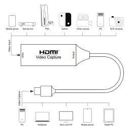 Пристрій захоплення відео PowerPlant HDVC2-C HDMI (F) - 3.0 USB Type-C (M) (CA914715) - мініатюра 2