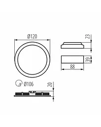 Точковий світильник Kanlux 33562 Rounda LED 1x6W 3000K 270Lm IP44 - мініатюра 3