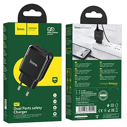 МЗП Hoco N7 Speedy dual port charger ( EU ) Black - мініатюра 3