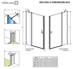Душові двері Radaway Nes Black DWJ II 80 см 10036080-54-01L - мініатюра 3
